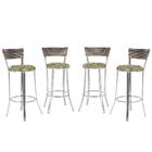 Banqueta Alta Bistrô Em Alumínio, Fibra E Tecido Impermeável