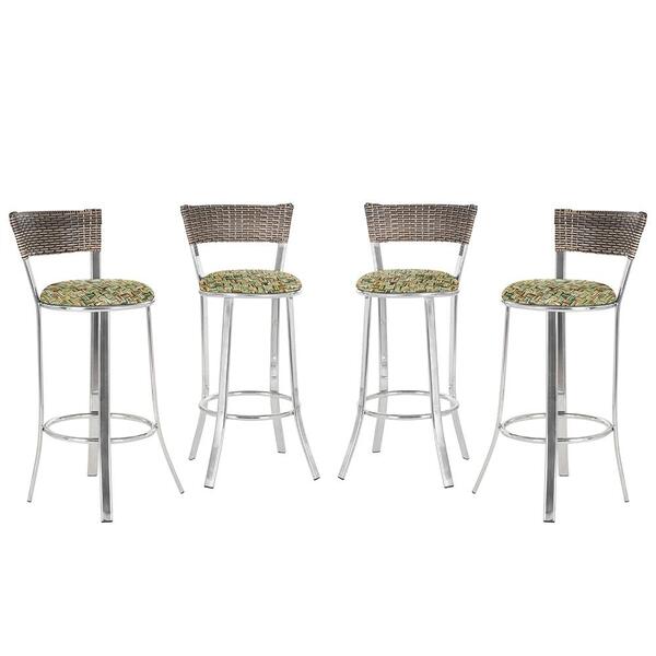 Banqueta Alta Bistrô Em Alumínio, Fibra E Tecido Impermeável