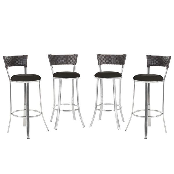 Banqueta Alta Bistrô Em Alumínio, Fibra E Tecido Impermeável