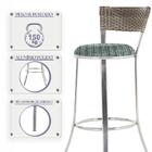 Banqueta Alta Bistrô Em Alumínio, Fibra E Tecido Impermeável