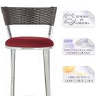 Banqueta Alta Bistrô Em Alumínio, Fibra E Tecido Impermeável