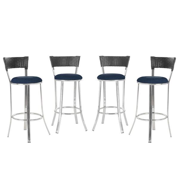 Banqueta Alta Bistrô Em Alumínio, Fibra E Tecido Impermeável