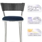 Banqueta Alta Bistrô Em Alumínio, Fibra E Tecido Impermeável