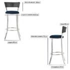 Banqueta Alta Bistrô Em Alumínio, Fibra E Tecido Impermeável