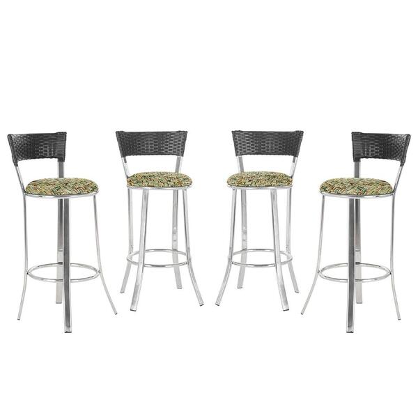 Banqueta Alta Bistrô Em Alumínio, Fibra E Tecido Impermeável