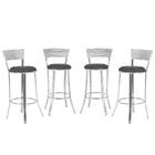 Banqueta Alta Bistrô Em Alumínio, Fibra E Tecido Impermeável