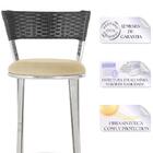 Banqueta Alta Bistrô Em Alumínio, Fibra E Tecido Impermeável