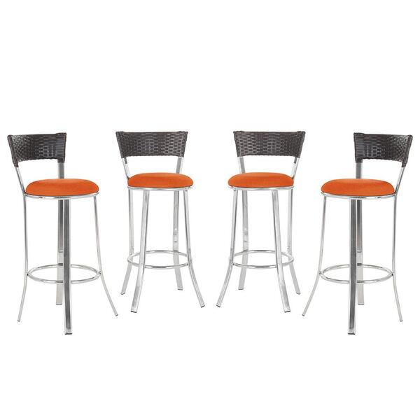 Banqueta Alta Bistrô Em Alumínio, Fibra E Tecido Impermeável