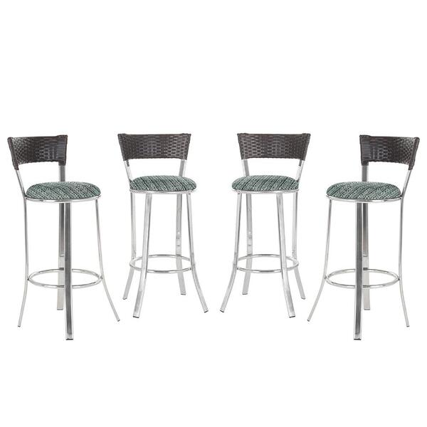 Banqueta Alta Bistrô Em Alumínio, Fibra E Tecido Impermeável