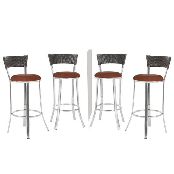 Banqueta Alta Bistrô Em Alumínio, Fibra E Tecido Impermeável