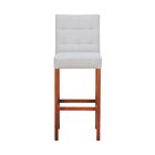 Banqueta Alta Bistrô Estofada Londres Linho Bege