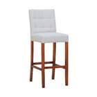 Banqueta Alta Bistrô Estofada Londres Linho Bege