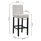 Banqueta Alta Bistrô Estofada Londres - Preto Linho Bege
