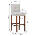 Banqueta Alta Bistrô Estofada Paris Linho Bege