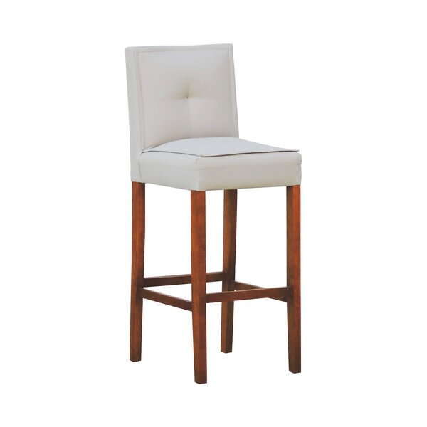 Banqueta Alta Bistrô Estofada Paris Linho Bege