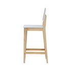 Banqueta Alta Bistrô Linhas Estrutura Madeira Maciça Assento