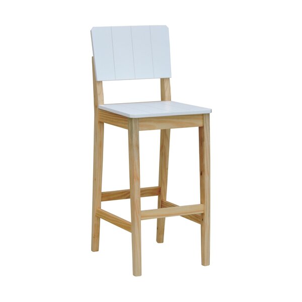 Banqueta Alta Bistrô Linhas Estrutura Madeira Maciça Assento