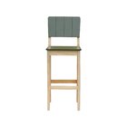 Banqueta Alta Bistrô Linhas Estrutura Madeira Maciça Assento