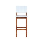 Banqueta Alta Bistrô Linhas Estrutura Madeira Maciça Assento