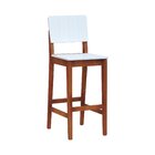 Banqueta Alta Bistrô Linhas Estrutura Madeira Maciça Assento