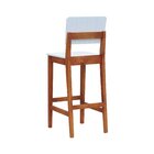 Banqueta Alta Bistrô Linhas Estrutura Madeira Maciça Assento