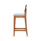 Banqueta Alta Bistrô Linhas Estrutura Madeira Maciça Assento