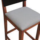 Banqueta Alta Bistrô Linhas Estrutura Madeira Maciça Assento