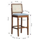 Banqueta Alta Bistrô Lyon Assento Estofado Encosto Telinha Na