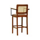 Banqueta Alta Bistrô Lyon C Braços Madeira Maciça Encosto Tel