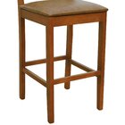 Banqueta Alta Bistrô Lyon Encosto Telinha Amêndoa Madeira Mac