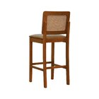 Banqueta Alta Bistrô Lyon Encosto Telinha Amêndoa Madeira Mac