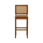 Banqueta Alta Bistrô Lyon Encosto Telinha Amêndoa Madeira Mac