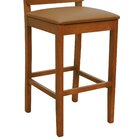 Banqueta Alta Bistrô Lyon Encosto Telinha Amêndoa Madeira Mac