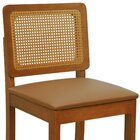 Banqueta Alta Bistrô Lyon Encosto Telinha Amêndoa Madeira Mac