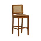 Banqueta Alta Bistrô Lyon Encosto Telinha Amêndoa Madeira Mac