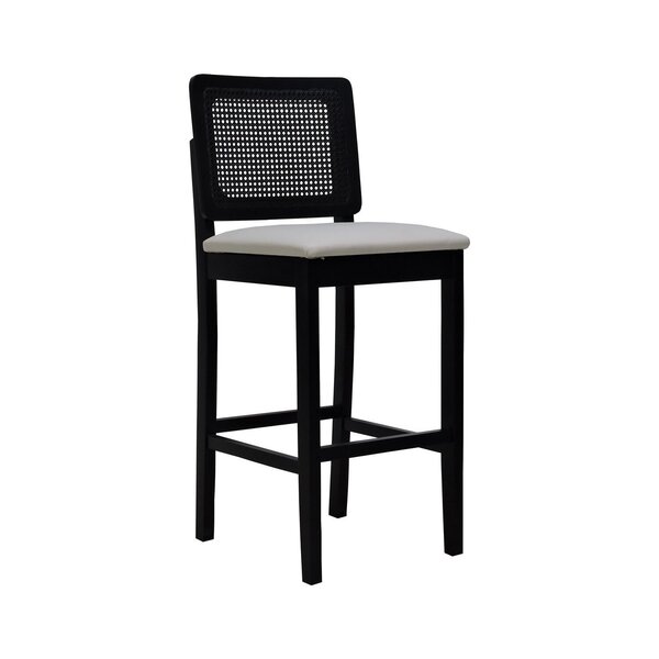 Banqueta Alta Bistrô Lyon Madeira Maciça Encosto Telinha Asse