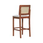 Banqueta Alta Bistrô Lyon Madeira Maciça Encosto Telinha Natu