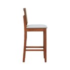 Banqueta Alta Bistrô Lyon Madeira Maciça Encosto Telinha Natu