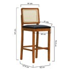 Banqueta Alta Bistrô Lyon Madeira Maciça Encosto Telinha Natu