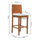 Banqueta Alta Bistrô Madeira Maciça Encosto Anatômico Quéops