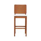 Banqueta Alta Bistrô Madeira Maciça Encosto Anatômico Quéops