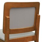 Banqueta Alta Bistrô Puffer Madeira Maciça Encosto E Assento