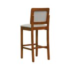 Banqueta Alta Bistrô Puffer Madeira Maciça Encosto E Assento