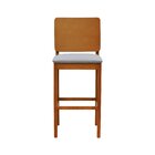 Banqueta Alta Bistrô Quéops Madeira Maciça Encosto Anatômico