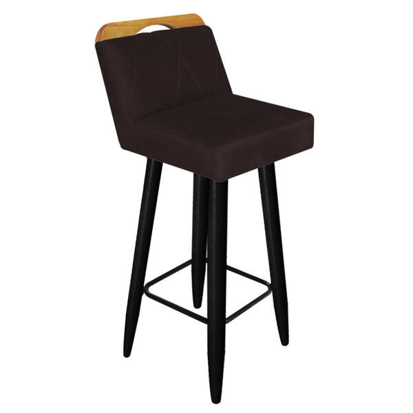 Banqueta Alta C/ Encosto Lith Para Cozinha Bar Balcão Bistrô