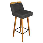 Banqueta Alta C/ Encosto Lith Para Cozinha Bar Balcão Bistrô