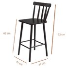 Banqueta Alta Com Apoio Pra Pés Eucalipto  Preto