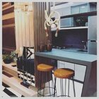 Banqueta Alta Com Assento Almofadado Royall Caramelo/preto