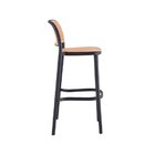 Banqueta Alta Com Encosto 104 Cm Lia Preto/caramelo