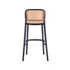 Banqueta Alta Com Encosto 104 Cm Lia Preto/caramelo